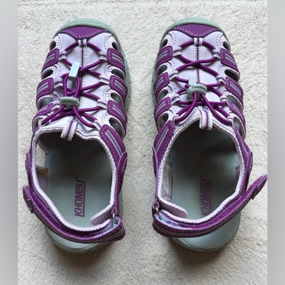 KHOMBU Closed Toe Water Sandals, Size 2 Girls, Purple & Gray, EUC - Picture 2 of 10
